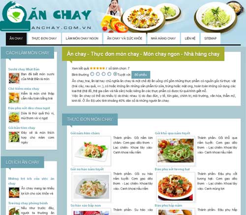 Ăn chay – Thực đơn món chay – Món chay ngon – Nhà hàng chay – Giới thiệu web