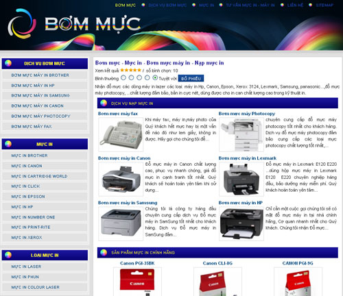 Bơm mực – Mực in – Bơm mực máy in – Nạp mực in – Giới thiệu web