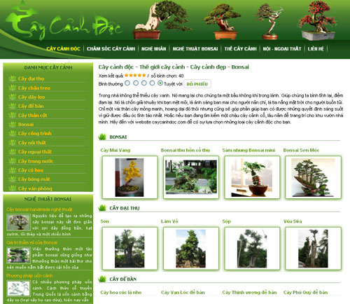 Cây cảnh độc – Thế giới cây cảnh – Cây cảnh đẹp – Bonsai – Giới thiệu web