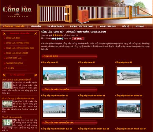 Cổng lùa – Cổng xếp – Cổng xếp nhập khẩu – CongLua.com – Giới thiệu web