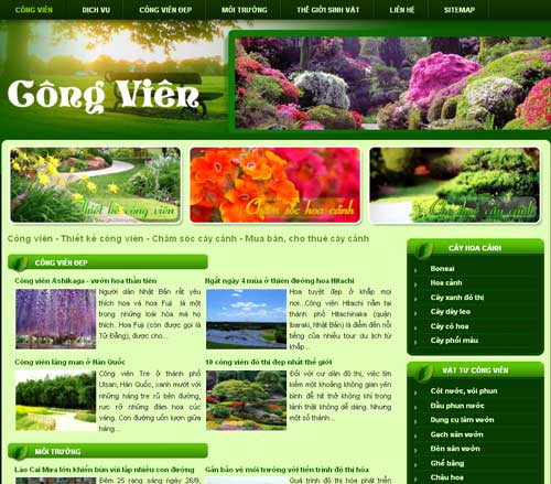 Công viên – Thiết kế công viên – Chăm sóc cây cảnh – Mua bán, cho thuê cây cảnh – Giới thiệu web