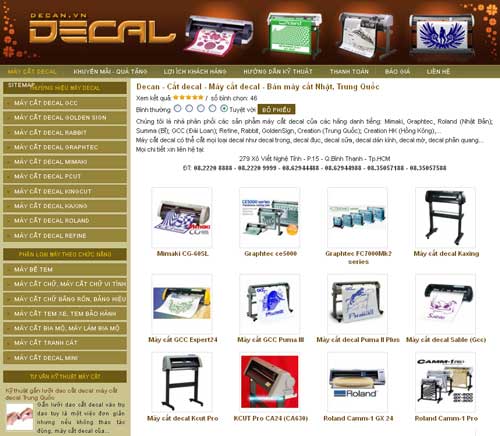 Decan – Cắt decal – Máy cắt decal – Bán máy cắt Nhật, Trung Quốc – Giới thiệu web