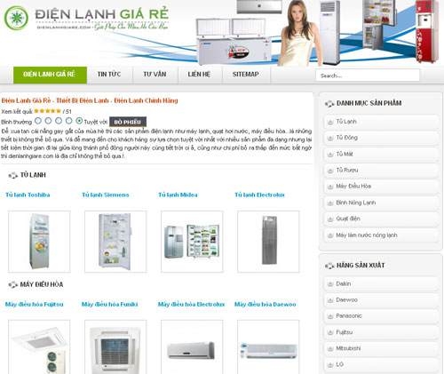 Điện Lạnh Giá Rẻ – Thiết Bị Điện Lạnh – Điện Lạnh Chính Hãng – Giới thiệu web