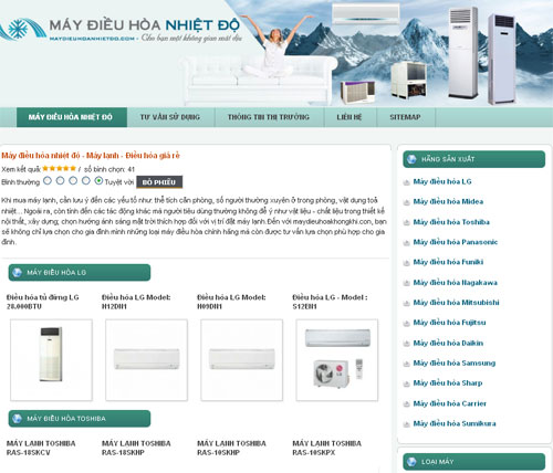 Máy điều hòa nhiệt độ – Máy lạnh – Điều hòa giá rẻ – Giới thiệu web