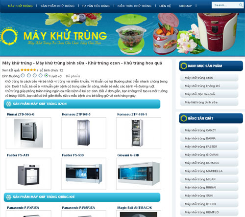 Máy khử trùng – Máy khử trùng bình sữa – Khử trùng ozon – Khử trùng hoa quả – Giới thiệu web