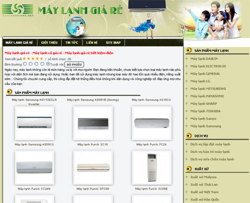 Máy lạnh giá rẻ – Máy lạnh cũ giá rẻ – Máy lạnh giá rẻ tiết kiệm điện – Giới thiệu web