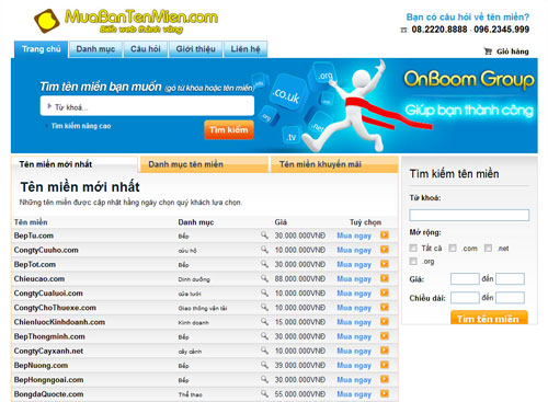 Tên Miền Đẹp, Mua Bán Tên Miền, Chuyển Nhượng Tên Miền – Giới thiệu web