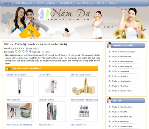 Nám da – Thuốc trị nám da – Nám da và cách chữa trị – Giới thiệu web