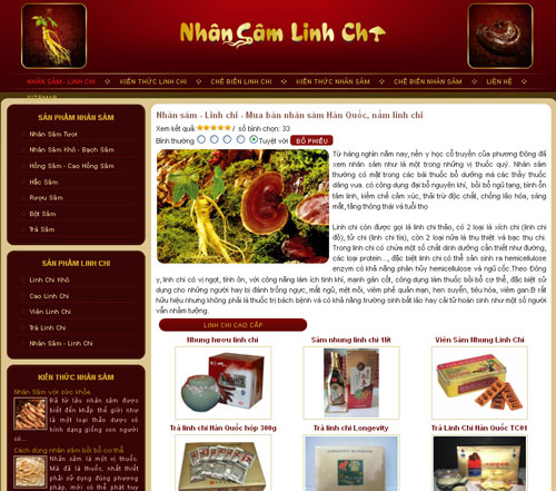 Nhân sâm – Linh chi – Mua bán nhân sâm Hàn Quốc, nấm linh chi – Giới thiệu web