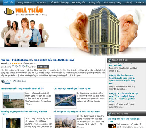 Nhà Thầu – Thông tin nhàthầu xây dựng, nội thất, thủy điện – NhaThau.com.vn – Giới thiệu web