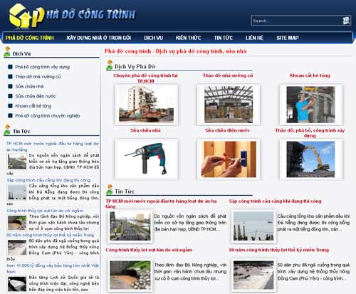 Phá dỡ công trình – Dịch vụ phá dỡ công trình, sửa nhà – Giới thiệu web