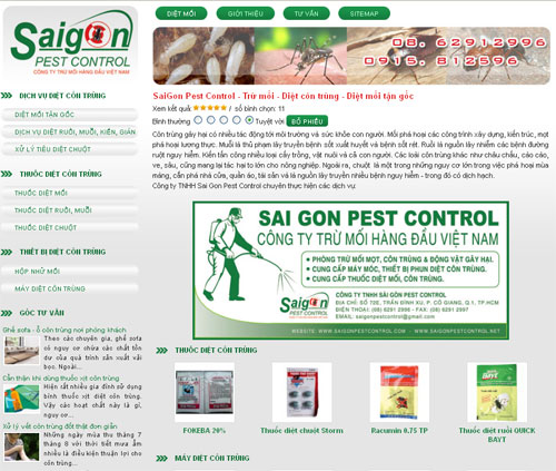 SaiGon Pest Control – Trừ mối – Diệt côn trùng – Diệt mối tận gốc – Giới thiệu web