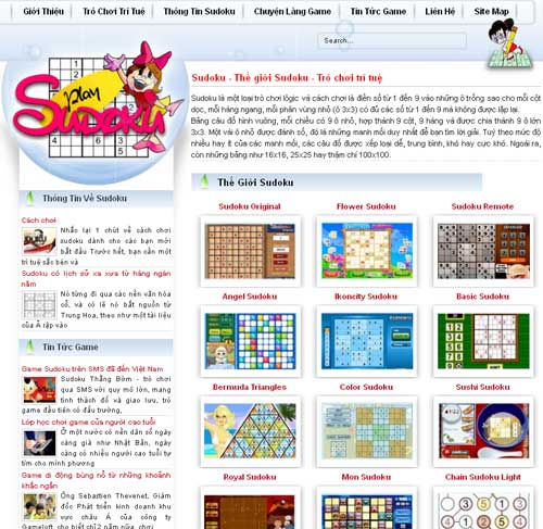 Sudoku – Thế giới Sudoku – Trò chơi trí tuệ – Giới thiệu web