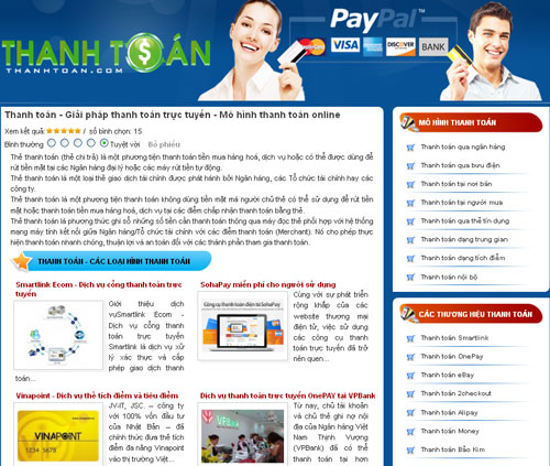 Thanh toán – Giải pháp thanh toán trực tuyến – Mô hình thanh toán online – Giới thiệu web