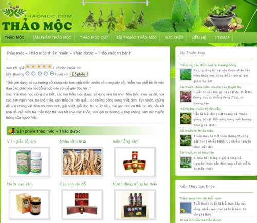 Thảo mộc – Thảo mộc thiên nhiên – Thảo dược – Thảo mộc trị bệnh – Giới thiệu web