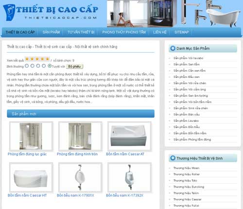 Thiết bị cao cấp – Thiết bị vệ sinh cao cấp – Nội thất vệ sinh chính hãng – Giới thiệu web