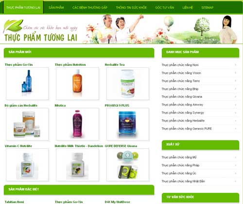 Thực phẩm tương lai – Thực phẩm chức năng – Mua bán sản phẩm chức năng – Giới thiệu web