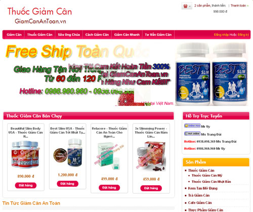 Giảm Cân An Toàn – Thuốc Giảm Cân Không Tác Dụng Phụ – Giới thiệu web