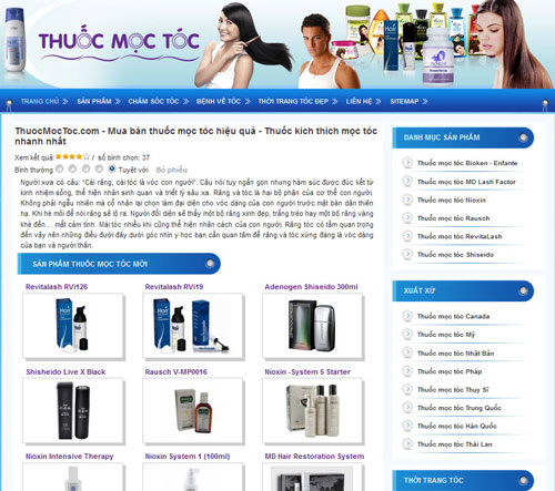 Thuốc mọc tóc – Chăm sóc tóc – Bán thuốc mọc tóc nhanh – Giới thiệu web