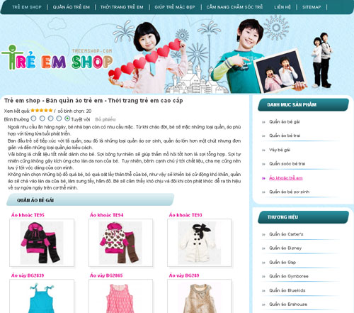 Trẻ em shop – Bán quần áo trẻ em – Thời trang trẻ em cao cấp – Giới thiệu web