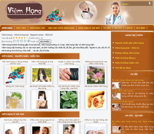 Viêm họng – Viêm họng hạt – Nguyên nhân – Điều trị – Giới thiệu web