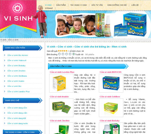 Vi sinh – Cốm vi sinh – Cốm vi sinh cho bé biếng ăn – Men vi sinh – Giới thiệu web