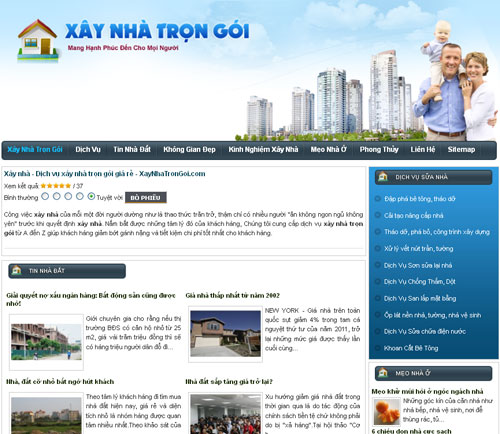 Xây nhà – Dịch vụ xây nhà trọn gói giá rẻ – XayNhaTronGoi.com – Giới thiệu web