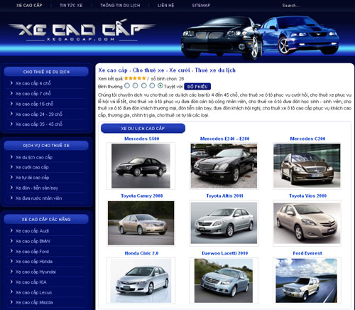 Xe cao cấp – Cho thuê xe – Xe cưới – Thuê xe du lịch – Giới thiệu web